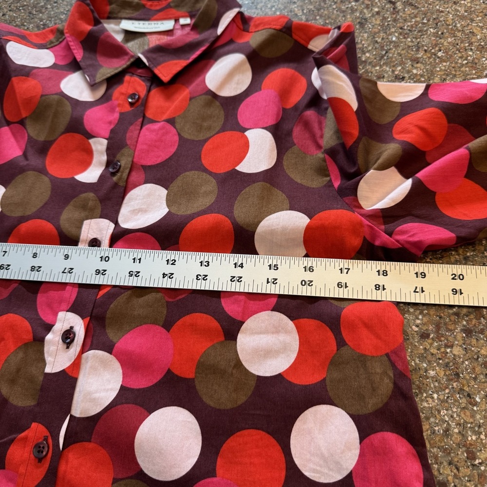 Eterna Womens Button Up Shirt‎ S (EU 36) Multicolor Polka Dot Retro Mod Vibrant - Picture 5 of 6